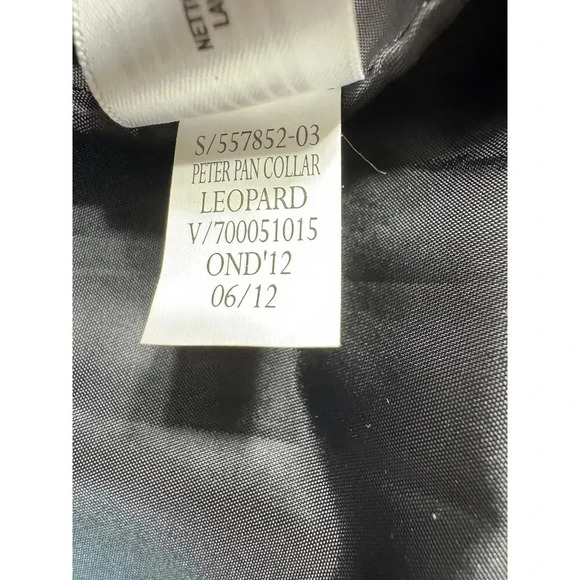 Old Navy Women’s Wool Blend Leopard Pea Coat Size M Peter Pan Collar Lined Retro - Picture 9 of 11